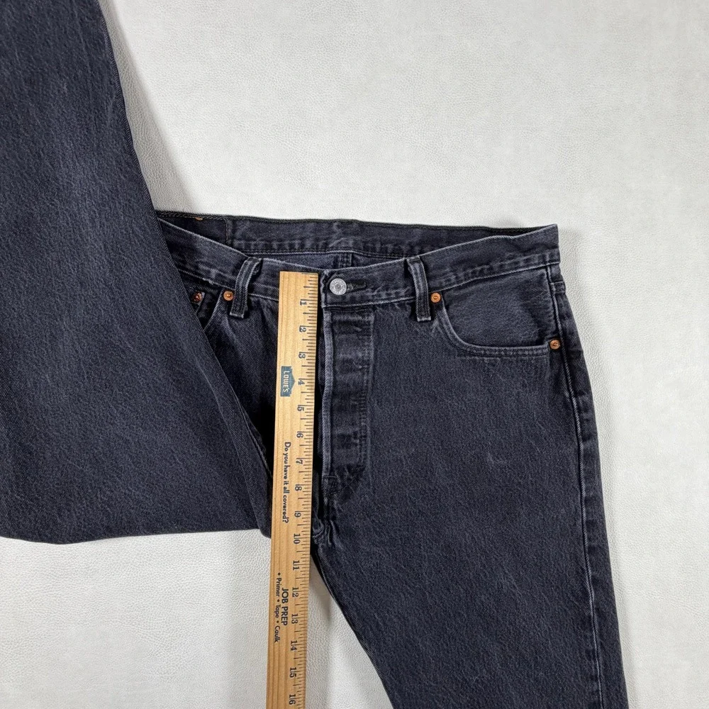 Levis 501 Original Fit Mens 36x30 Jeans Charcoal Black Straight Leg